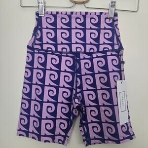 Rhode Naomi Bike Shorts Size Small Orchid Monogram Athletic Activewear Gym NEW